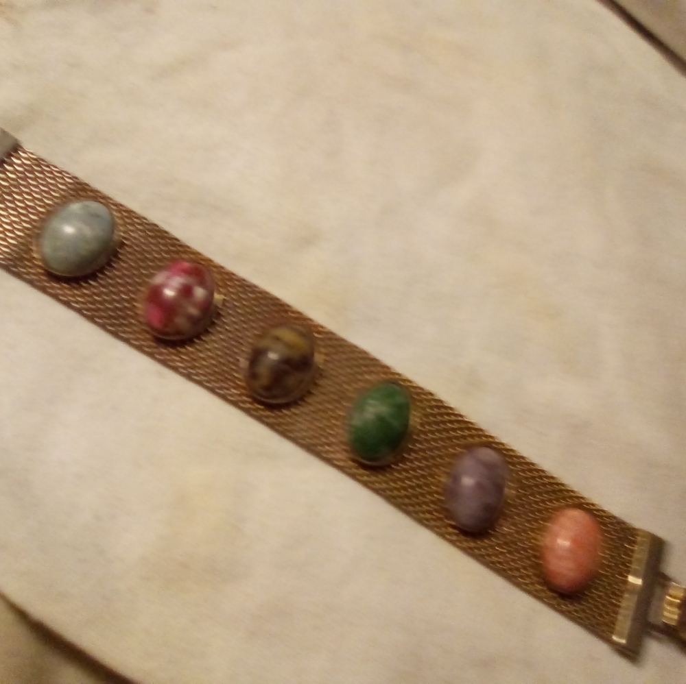 Vintage Sarah cov 6 stone woven bracelet